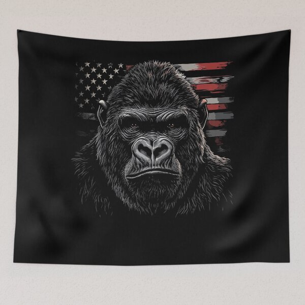 Item preview, American Wild Gorilla with USA Flag designed and sold by Madine Design.