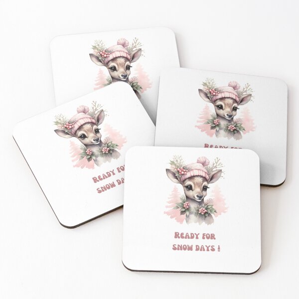 Item preview, Pink Deer with cap waiting for Snow Days designed and sold by M1234s.