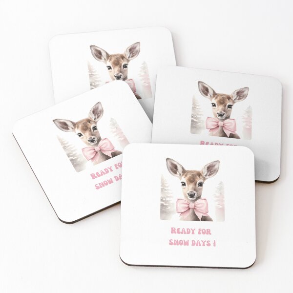 Item preview, Pink Deer with bowtie waiting for Snow Days designed and sold by M1234s.