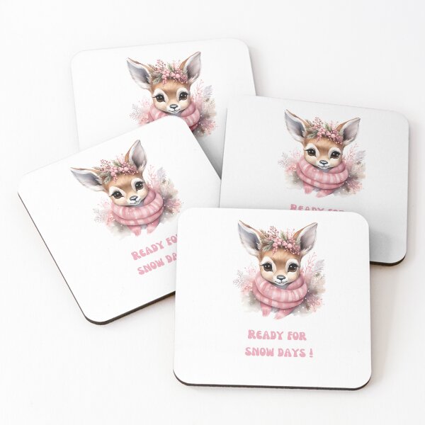 Item preview, Pink Deer with shawl waiting for Snow Days designed and sold by M1234s.