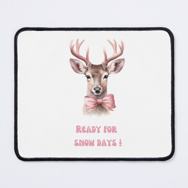 Item preview, Pink Deer with antlers ano bowtie waiting for Snow Days designed and sold by M1234s.