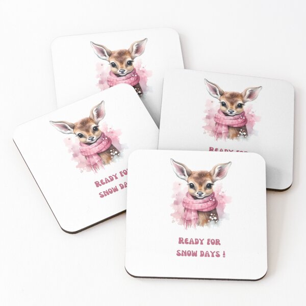 Item preview, Pink Deer with shawl waiting for Snow Days designed and sold by M1234s.