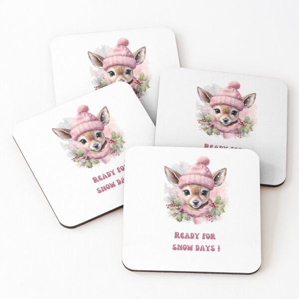 Item preview, Pink Deer with shawl and hat waiting for Snow Days designed and sold by M1234s.