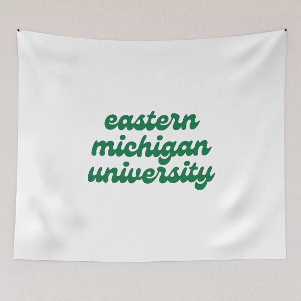 Item preview, white and green cursive retro eastern michigan university - emu designed and sold by jessicaleah15.
