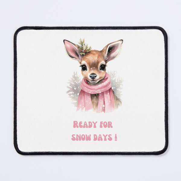 Item preview, Pink Deer with shawl and leaves waiting for Snow Days designed and sold by M1234s.