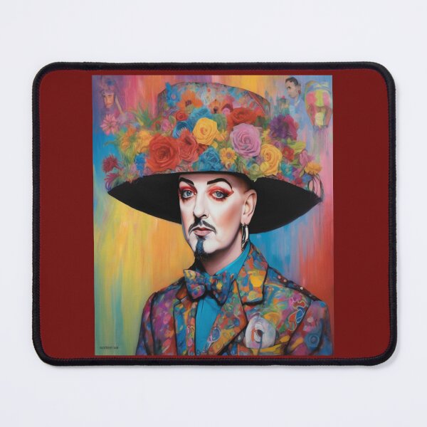 Item preview, "Psychedelic Rainbow Reverie: Boy George's Vibrant Aura" designed and sold by Artisticanvas.