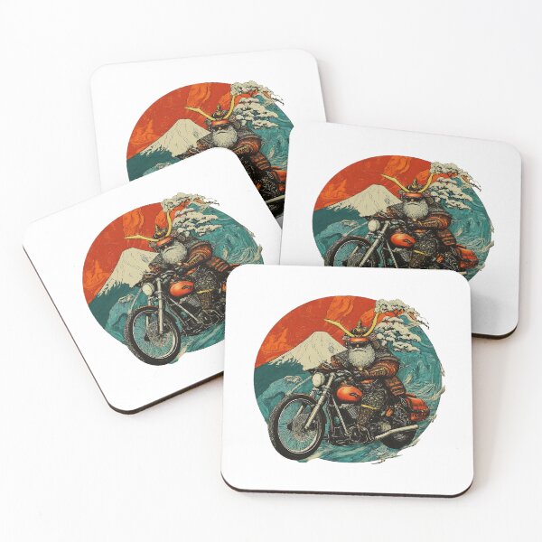 Item preview, Samurai Riding Motorcycle Vintage Art, Unique Graphic , Cool Biker , Japanese Culture Gift, Bold Retro Design designed and sold by Indyadizine.