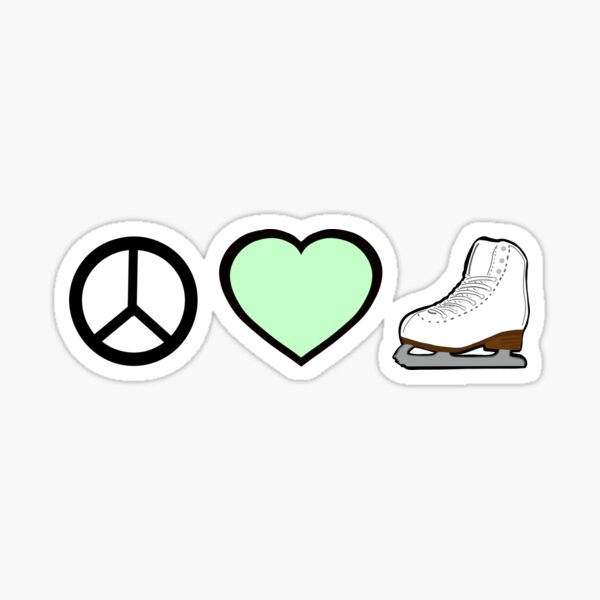 Peace Love and Figure Skating Sticker