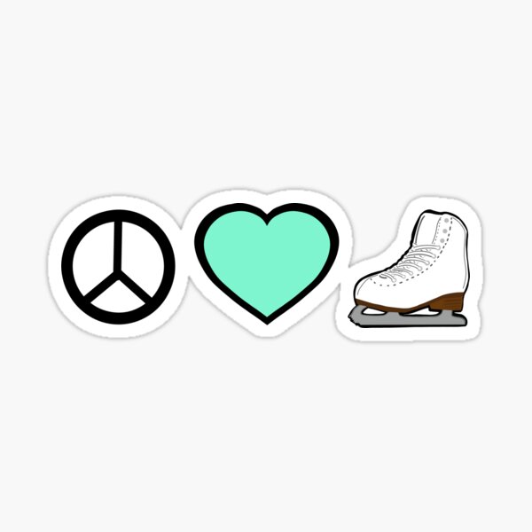 Peace Love and Figure Skating Sticker