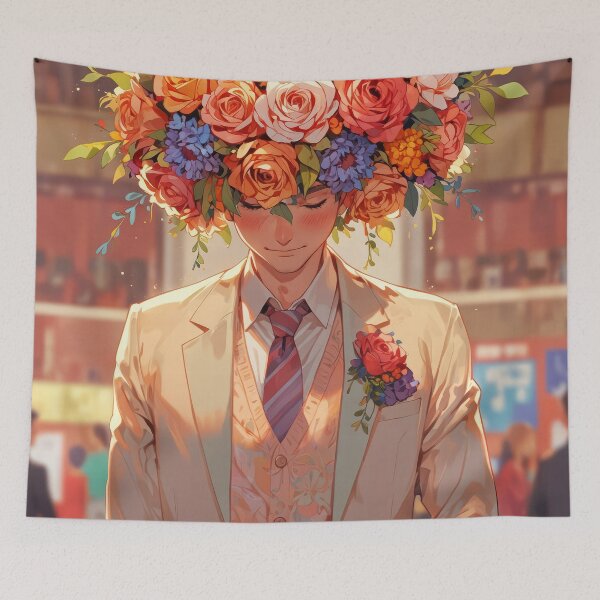 Item preview, Flower Head Anime Boy designed and sold by CriaCreative.