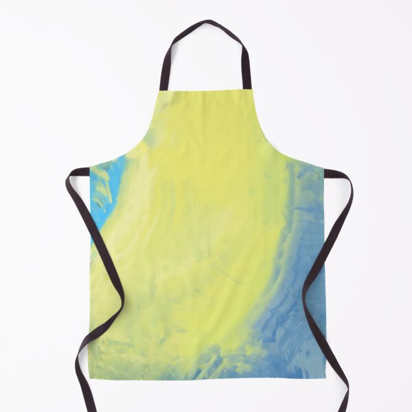 Item preview, Abstract Yellow and Blue Painting with Dynamic Brush Stroke Textures designed and sold by Beautiful art store.