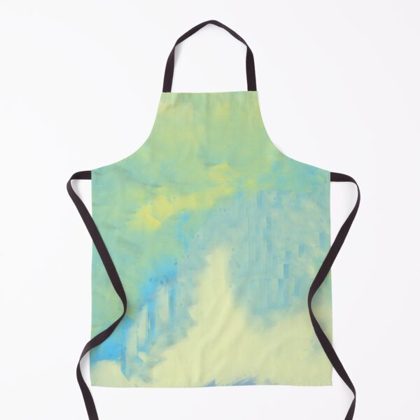 Item preview, Abstract Yellow and Blue Painting with Dynamic Brush Stroke Textures designed and sold by Beautiful art store.