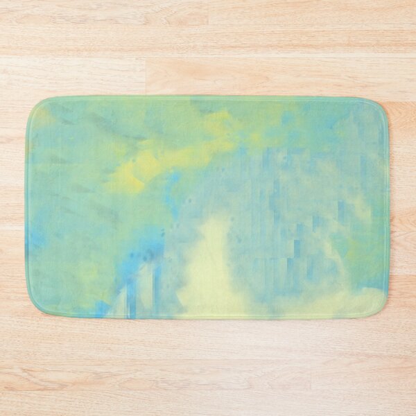 Item preview, Abstract Yellow and Blue Painting with Dynamic Brush Stroke Textures designed and sold by Beautiful art store.