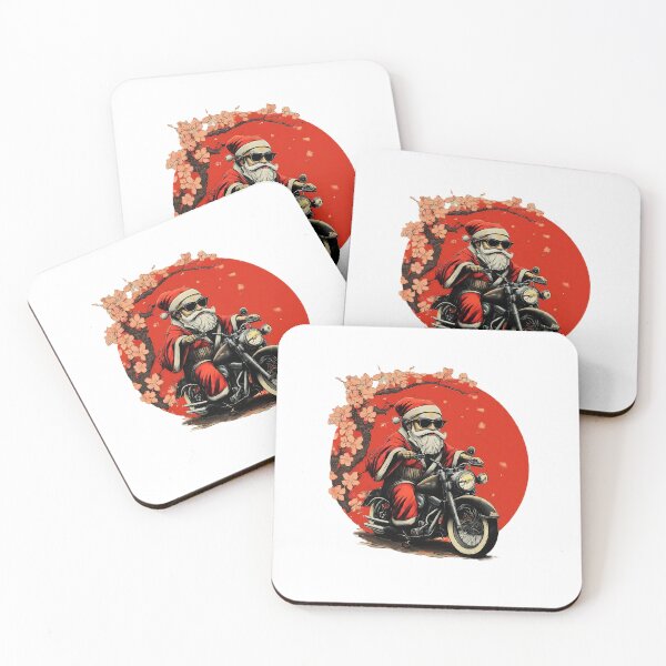 Item preview, Santa Claus Motorcycle Rider , Cool Santa Ride with Sakura Blossoms , Fun Christmas Graphic  for Bikers designed and sold by Indyadizine.