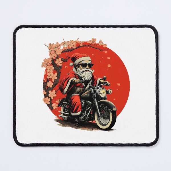 Item preview, Santa Claus Motorcycle Rider , Cool Santa Ride with Sakura Blossoms , Fun Christmas Graphic  for Bikers designed and sold by Indyadizine.