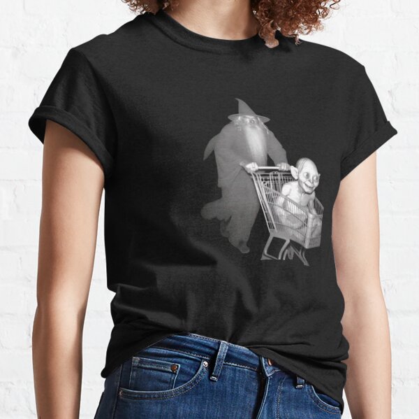 Item preview, Gandalf pushes gollum in a shopping cart designed and sold by Filthy 420.