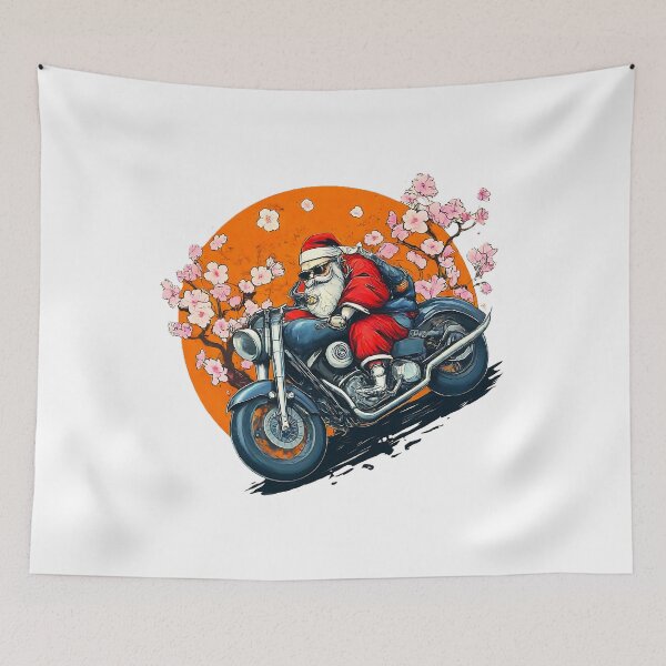 Item preview, Santa Riding Motorcycle , Christmas Biker Santa Graphic , Cool Holiday Santa Claus , Unique Xmas Gift for Bikers designed and sold by Indyadizine.