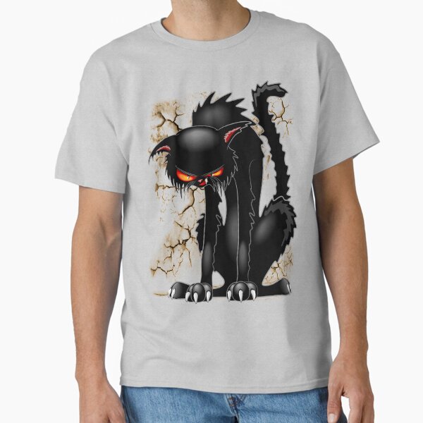 Black Cat Evil Angry Funny Character Classic T-Shirt