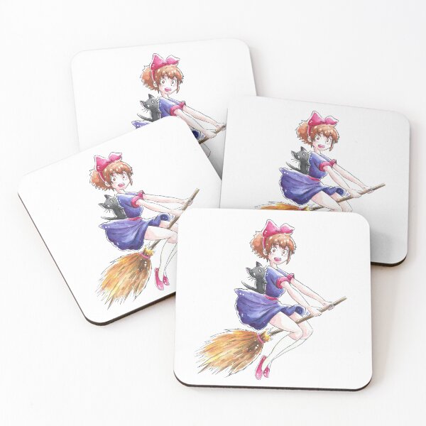 Item preview, Kiki's Delivery service + Jiji cat Watercolor fan art painting (Foxpuar) designed and sold by Foxpuar.
