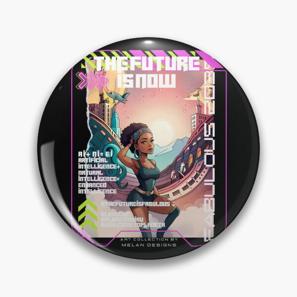 Item preview, The Future Is Now Fabulous Woman Futuristic Cyberpunk  designed and sold by Melan Designs.