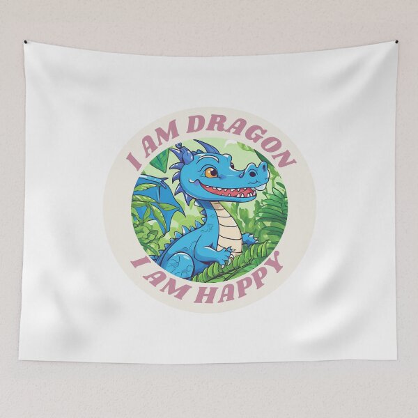Item preview, Cute blue dragon, bright, smile and happy designed and sold by Vibes-vintage.