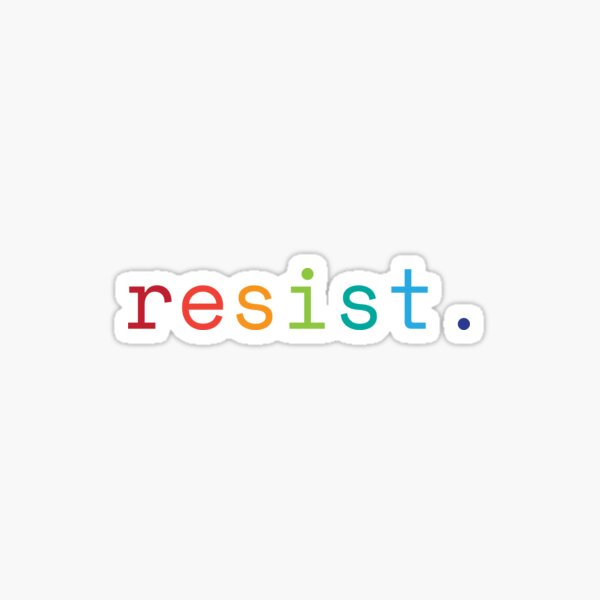 Vista previa del artículo con la obra «resistir.», diseñado y vendido por OrangeLineDesigns.