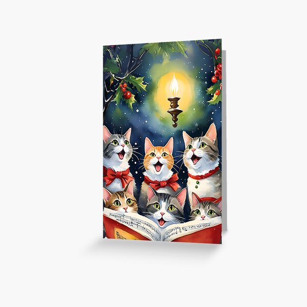 Artikel-Vorschau von Katzenchor singt Weihnachtslieder, designt und verkauft von Ciervo Primavera.