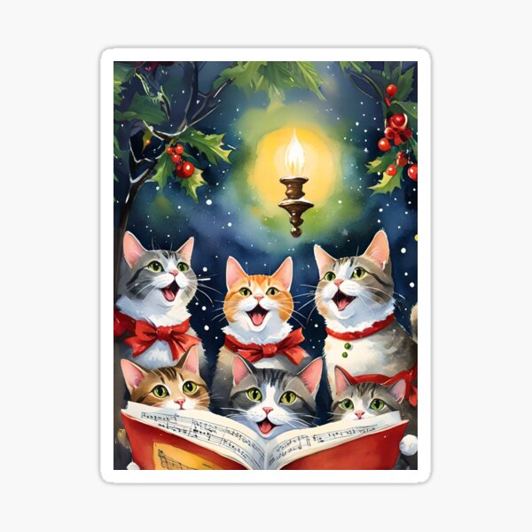 Artikel-Vorschau von Katzenchor singt Weihnachtslieder, designt und verkauft von Ciervo Primavera.