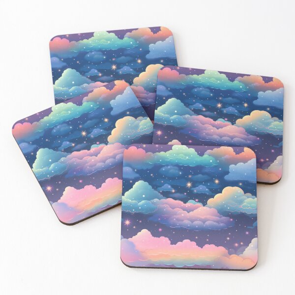 Item preview, Dreamy Pastel Stars and Clouds Pattern designed and sold by bubblegoth.