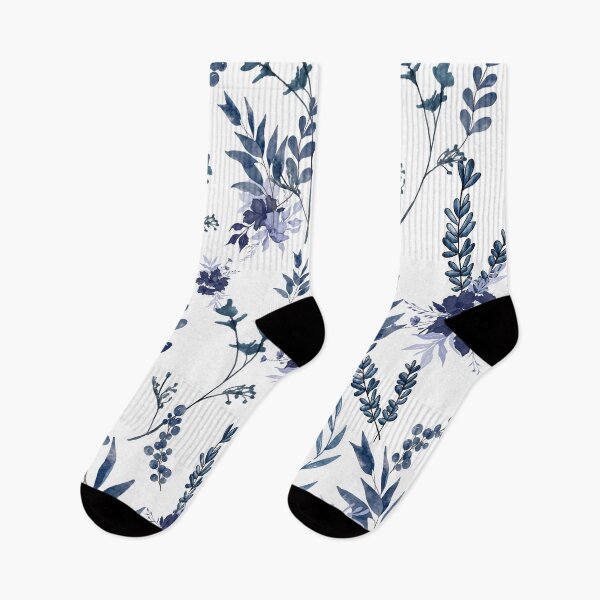 Item preview, Navy blue colour flowers and leaves created a beautiful wildflower pattern designed and sold by NingningS.