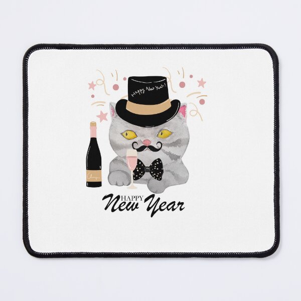 Item preview, New Years Cat T-Shirt designed and sold by Playful Strokes pom@pom.