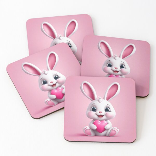 Item preview, Smiling Rabbit with Pink Heart 3 designed and sold by Tom-Johnson.