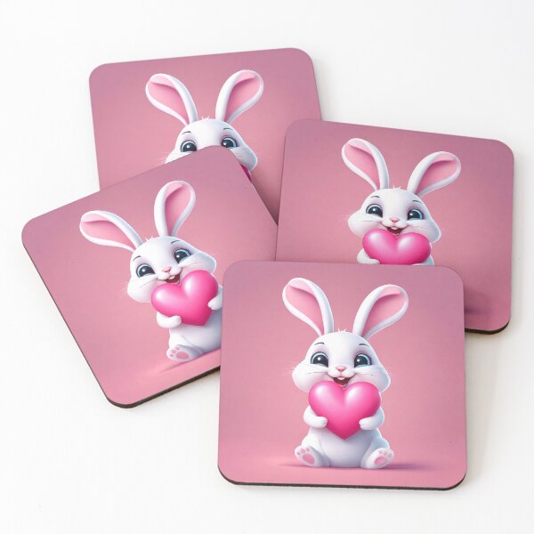 Item preview, Smiling Rabbit with Pink Heart 4 designed and sold by Tom-Johnson.