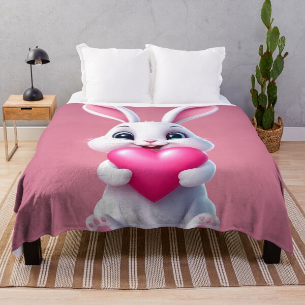 Item preview, Smiling Rabbit with Pink Heart 4 designed and sold by Tom-Johnson.