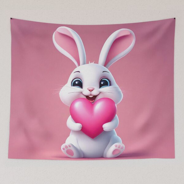 Item preview, Smiling Rabbit with Pink Heart 4 designed and sold by Tom-Johnson.
