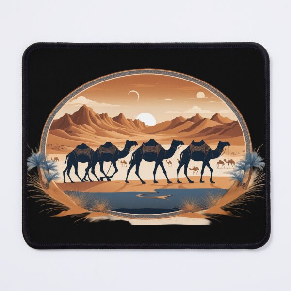 Item preview, Camel Caravan in Desert Landscape designed and sold by subhamkapoor.