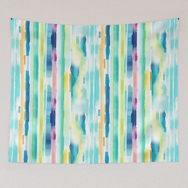 Item preview, Greeny Blue Watercolour Stripes designed and sold by Djarainj.