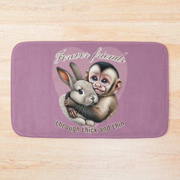 Item preview, Monkey Hugging Bunny Forever Friend designed and sold by critterpatchusa.