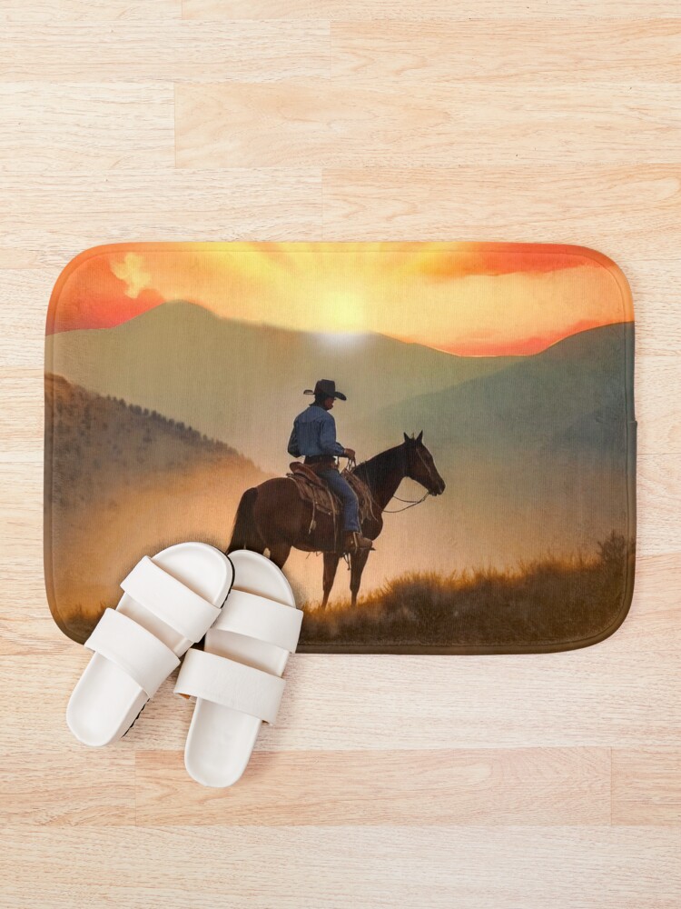 Thumbnail 1 of 6, Bath Mat, Sunset Rider designed and sold by Hyperdulia.