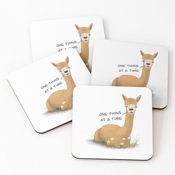 Item preview, Cute Llama quote ‘one thing at a time’ designed and sold by DesignTreasure.
