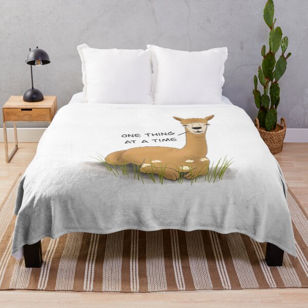 Item preview, Cute Llama quote ‘one thing at a time’ designed and sold by DesignTreasure.