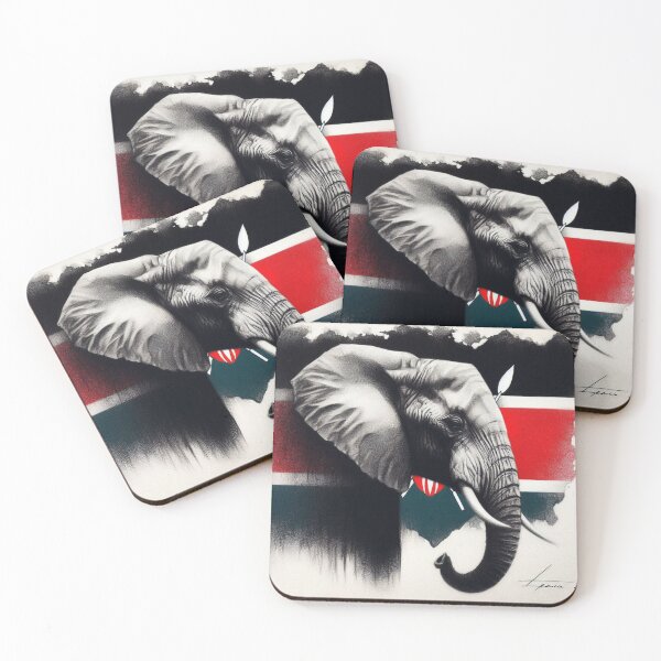 Item preview, The Kenyan Elephant with Flag by shs_kenya designed and sold by Shs-Kenya.