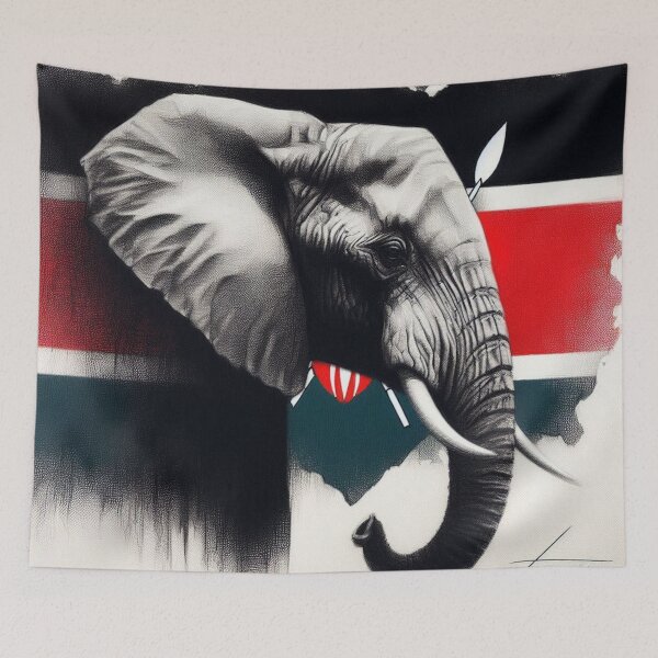 Item preview, The Kenyan Elephant with Flag by shs_kenya designed and sold by Shs-Kenya.