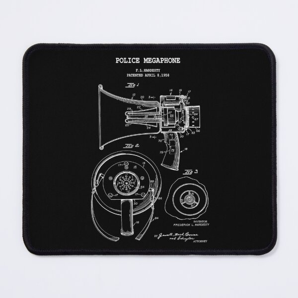 Item preview, Police Megaphone designed and sold by PATENT PRINTS.