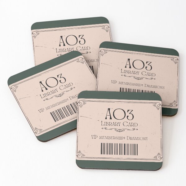 Item preview, AO3 Dramione library card designed and sold by ArtsyTales.
