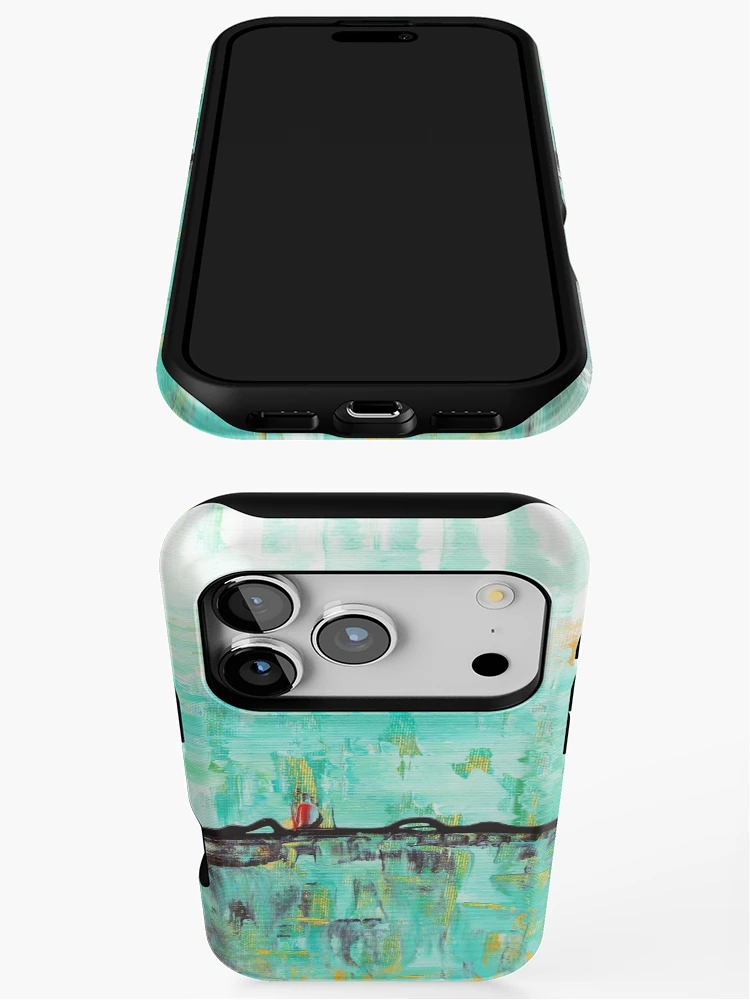Thumbnail 3 of 4, iPhone Case, Red Sails Abstract By Rafi Perez designed and sold by Rafiwashere.