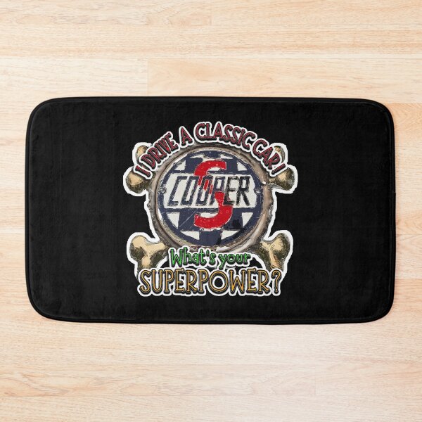 Item preview, I Drive a Classic Car - Mini Cooper S Retro Badge Superpower Design on Black designed and sold by Michael van der Hoorn.