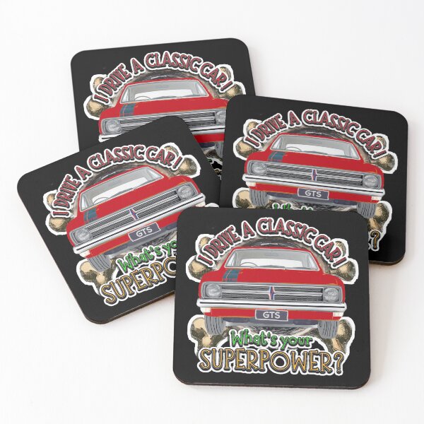 Item preview, I Drive a Classic Car - Red Holden GTS Monaro Retro Design on Black designed and sold by Michael van der Hoorn.