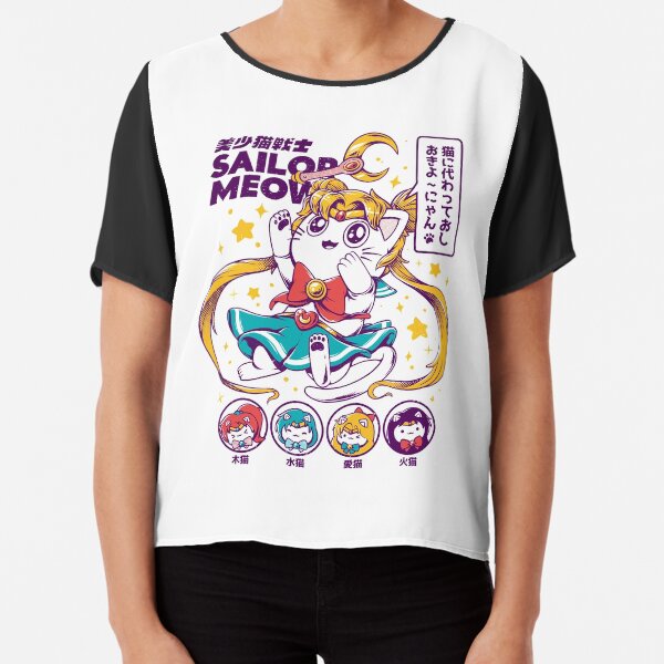 Sailor Meow Chiffon Top