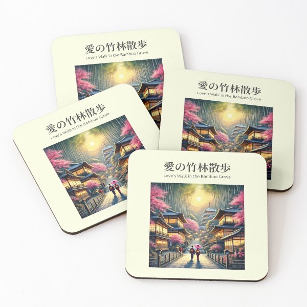 Item preview, Love's Walk In The Bamboo Grove Under Moonlight And Sakura Blossoms designed and sold by SplashTastic.
